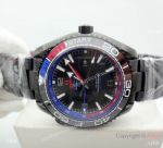 Best Copy Omega Seamaster Planet Ocean GMT Watch Deep Black ETNZ